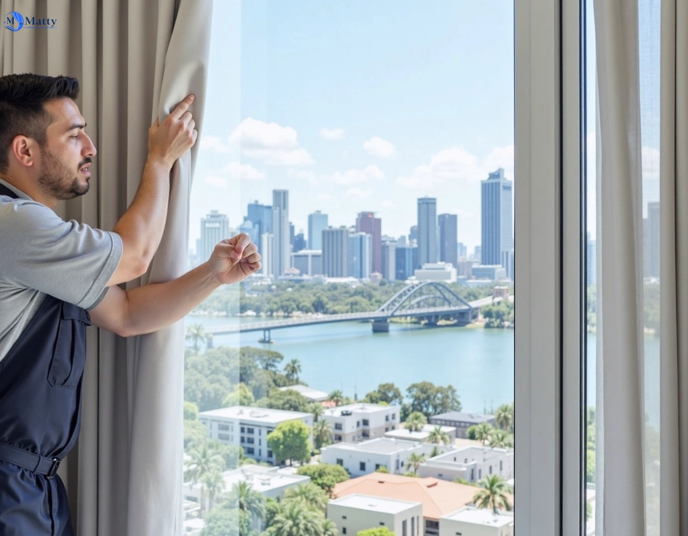 Professional curtain steam cleaning service archerfield QLD by Matty Curtain Cleaning